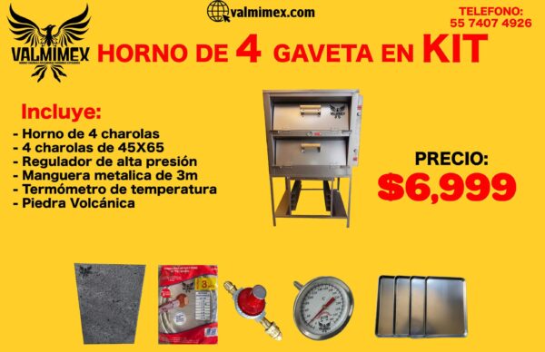 Horno de 4 gaveta en kit